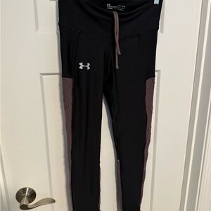 Under Armour Black Leggings with Brown Panels